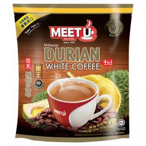 MeetU 马拉西亚进口4合1榴莲白咖啡 300g