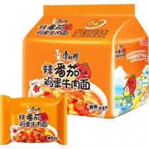 康师傅辣番茄鸡蛋牛肉面5X113克